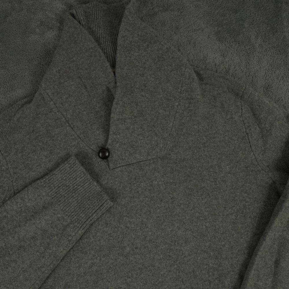 Banana Republic Toggle Popover Sweater Mens L Gray Merino Wool‎ Shawl Colla
